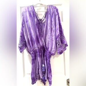 Ramy Brook Eyelet Romper, Purple Tie Dye sz Medium
